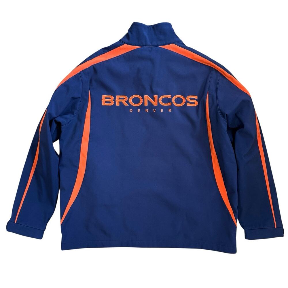 NFL Denver Broncos Blue Orange Full Zip Jacket Coat Size XL Mens Football